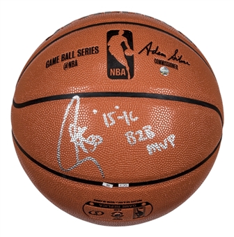 Stephen Curry Signed & "15-16 B2B MVP" Inscribed Basketball (Steiner)